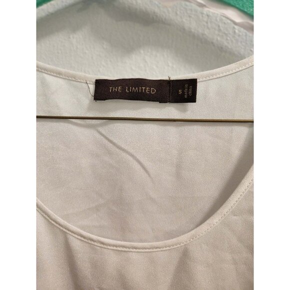 THE LIMITED - SHEER BUSINESS WORK CASUAL WHITE BLOUSE - SIZE SMALL - Picture 2 of 4